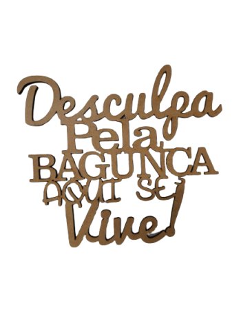 Frase desculpa pela bagunça 19x15