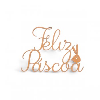 Aplique Palavra Feliz Pascoa Coelho 10 X 8 Cm