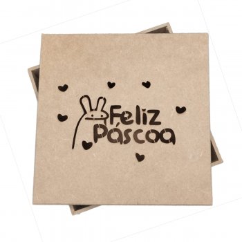 Caixa Feliz Pascoa Coração 15x15x5