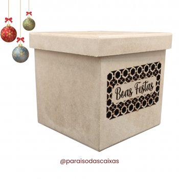 Caixa 15 X 15 X 15 Panetone Boas Festas Rendada