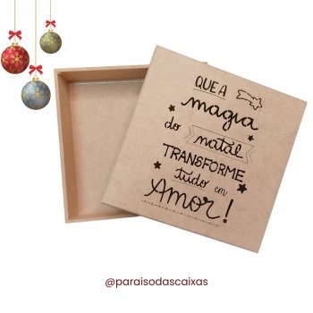 Caixa 15 X 15 X 5 Que A Magia Do Natal Transforme Tudo O Amor