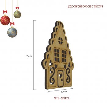 Aplique Natal Casinha Coração 15cm