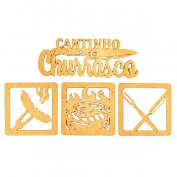 KIT QUADROS CANTINHO DO CHURRASCO