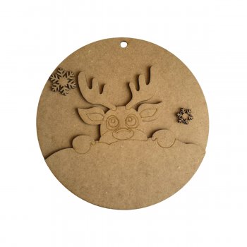 MANDALA EM MDF C/ FUNDO ALCE 26 CM