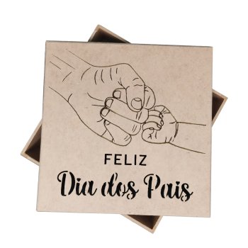 CAIXA 15 X 15 X 5 FELIZ DIA DOS PAIS MAOS