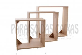 Trio De Nicho Quadrado 30x30 25x25 20x20 11cm Profundidade