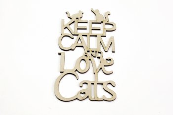 Frase keep calm love cats 10x16