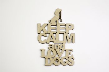 Frase keep calm love dogs 10x16