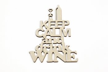 Frase keep calm and wine drink 10x16